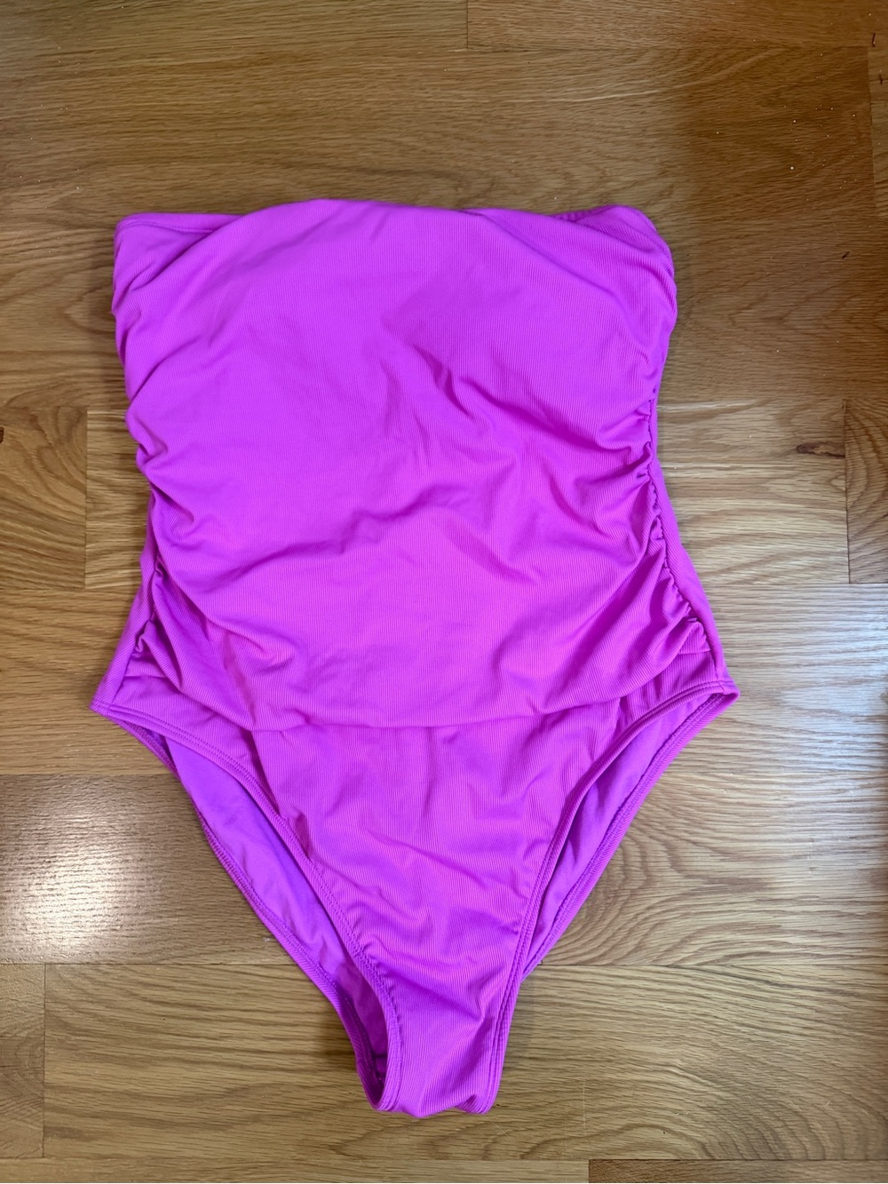 Strapless One-Piece Swimsuit in Bright Pink